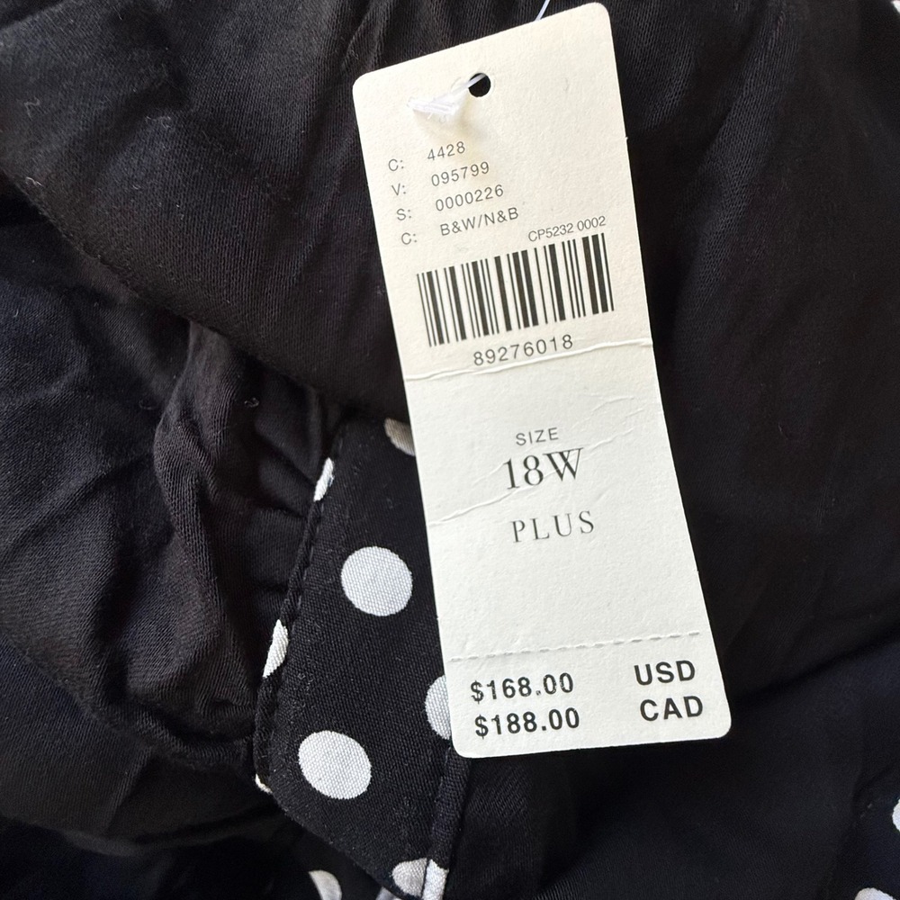 Anthropologie Maeve Halter Polka Dot Ruched Midi Dress High Low Fit & Flare 18W - Picture 8 of 11